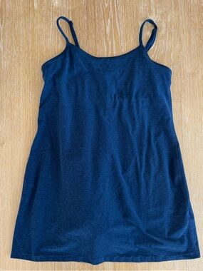 Beyond Yoga Dark Blue Spaghetti Strap Dress with Built in Shorts